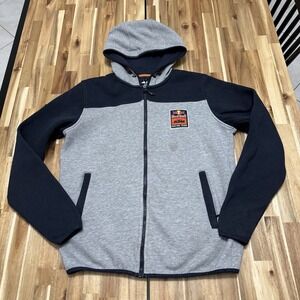Redbull KTM Racing Team Hoodie Mens Mens L Gray Full Zip Sweatshirt Hooded *